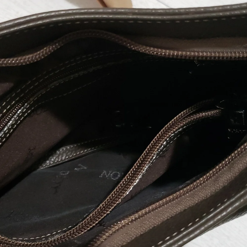 Nobody pebble leather dark green grey crossbody bag